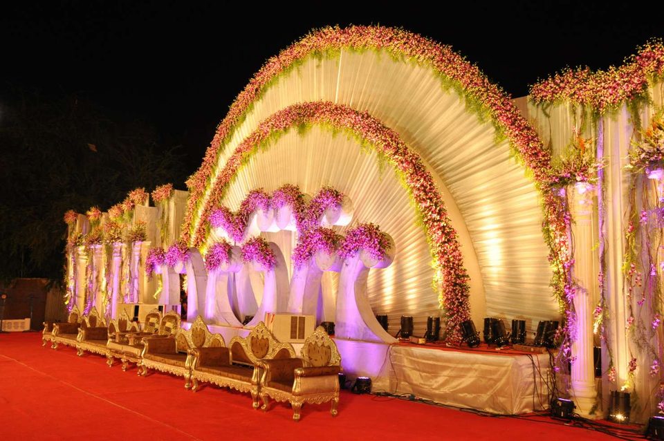 Wedding stage designed by New Rankawat Tent House